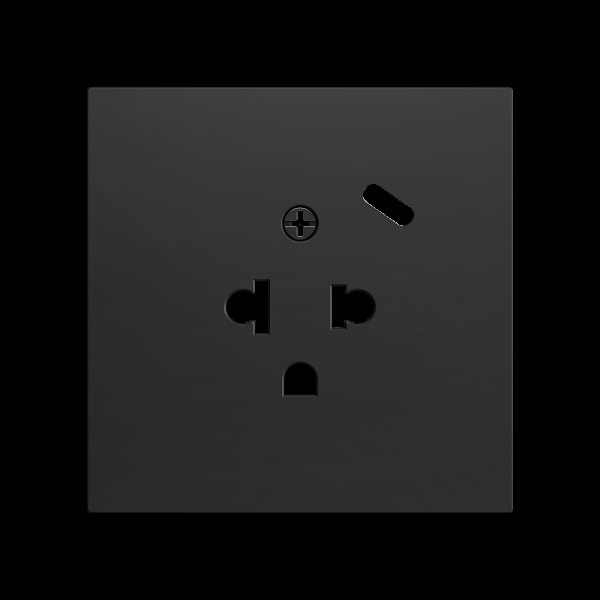 ZENNIO - ZS70. Euro-Amerikanische Steckdosenabdeckung mit USB C 70x70 mm - Schwarz