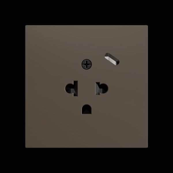 ZENNIO - ZS70. Euro-Amerikanische Steckdosenabdeckung mit USB C 70x70 mm - Mokka