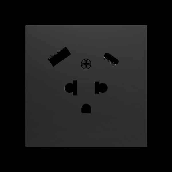 ZENNIO - ZS70. Euro-Amerikanische Steckdosenabdeckung mit USB C und A 70x70 mm - Schwarz