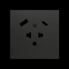 ZENNIO - ZS70. Euro-Amerikanische Steckdosenabdeckung mit USB C und A 70x70 mm - Schwarz