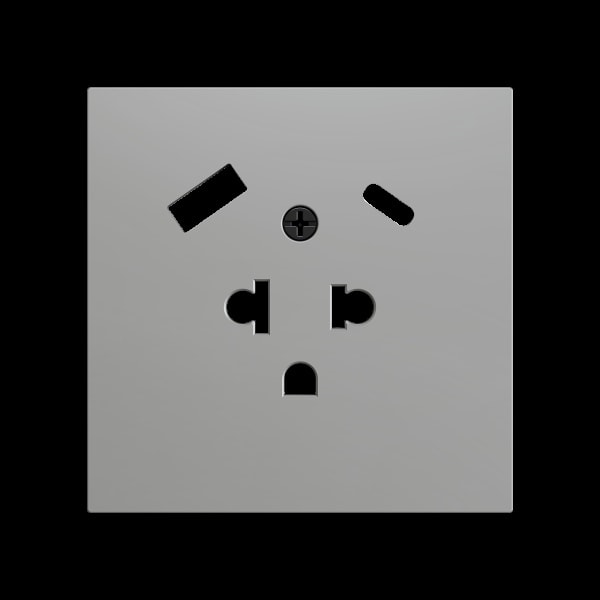 ZENNIO - ZS70. Euro-Amerikanische Steckdosenabdeckung mit USB C und A 70x70 mm - Silber
