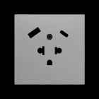 ZENNIO - ZS70. Euro-Amerikanische Steckdosenabdeckung mit USB C und A 70x70 mm - Silber