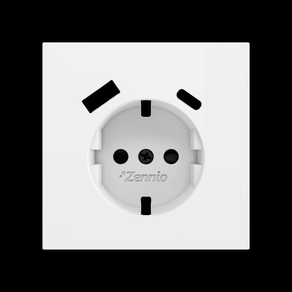ZENNIO - ZS70. Schuko-Steckdosenabdeckung mit USB C und A 70x70 mm - Mattweiß