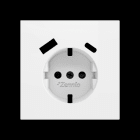 ZENNIO - ZS70. Schuko-Steckdosenabdeckung mit USB C und A 70x70 mm - Mattweiß