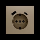 ZENNIO - ZS70. Schuko-Steckdosenabdeckung mit USB C und A 70x70 mm - Champagne