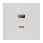 ZENNIO - ZS70. Abdeckplatte für Zweifach-USB-Ladegerät C+A 70x70 mm - Mattweiß