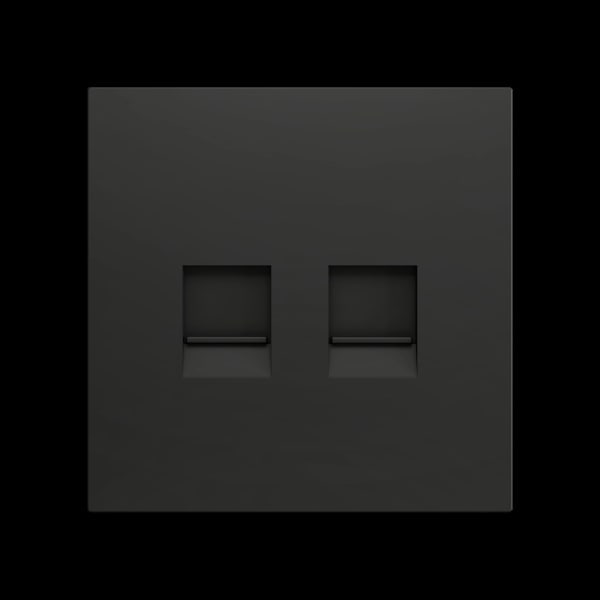 ZENNIO - ZS70. Abdeckung für RJ45 Anschluss 70x70 mm - 2 Module - Schwarz