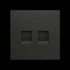 ZENNIO - ZS70. Abdeckung für RJ45 Anschluss 70x70 mm - 2 Module - Schwarz