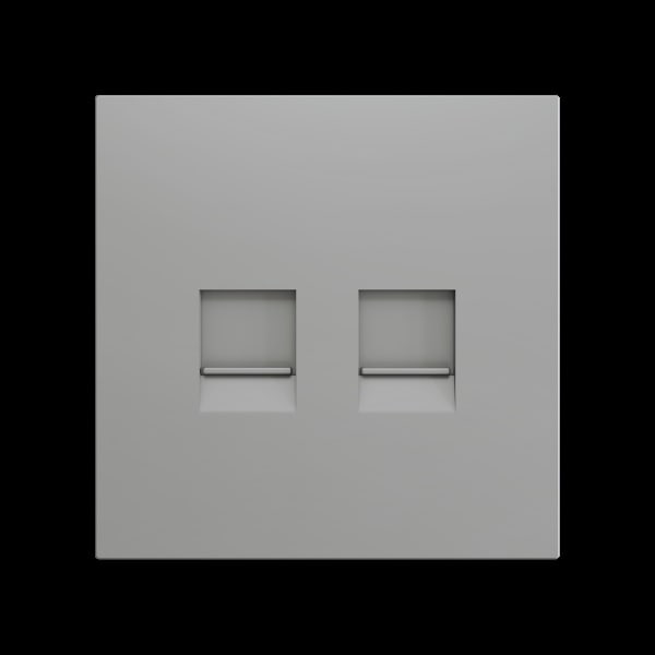 ZENNIO - ZS70. Abdeckung für RJ45 Anschluss 70x70 mm - 2 Module - Silber