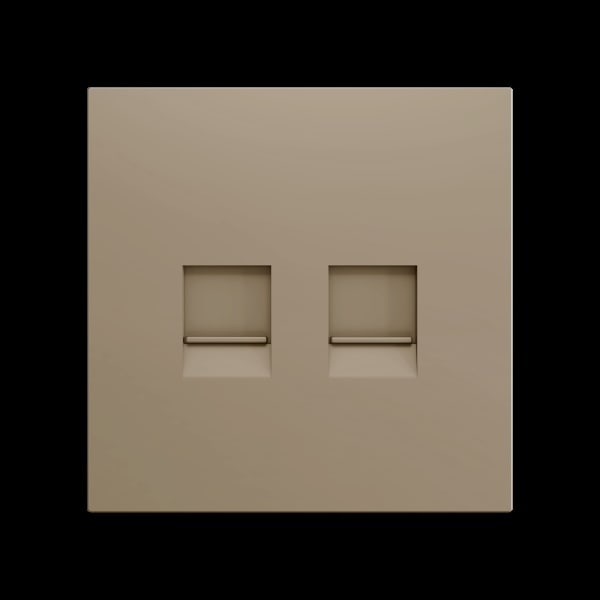 ZENNIO - ZS70. Abdeckung für RJ45 Anschluss 70x70 mm - 2 Module - Champagne