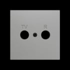 ZENNIO - ZS70. Abdeckung für TV/R Einsatz 70x70 mm - Silber