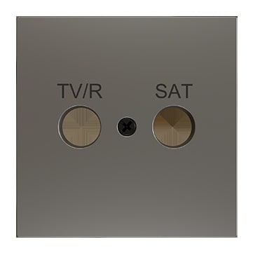 ZENNIO - ZS70. Abdeckung für TV-R/SAT Einsatz 70x70 mm - Silber