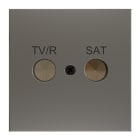 ZENNIO - ZS70. Abdeckung für TV-R/SAT Einsatz 70x70 mm - Silber