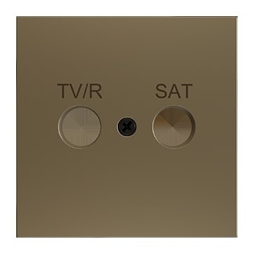 ZENNIO - ZS70. Abdeckung für TV-R/SAT Einsatz 70x70 mm - Champagne
