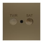 ZENNIO - ZS70. Abdeckung für TV-R/SAT Einsatz 70x70 mm - Champagne