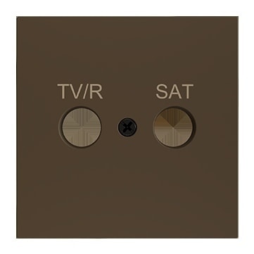 ZENNIO - ZS70. Abdeckung für TV-R/SAT Einsatz 70x70 mm - Mokka