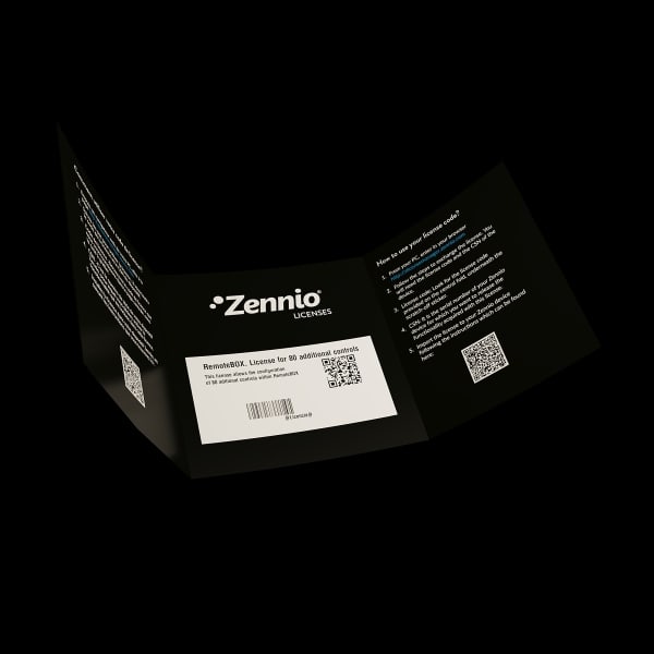 ZENNIO - Lizenz zur Erweiterung der Steuerungselemente in der RemoteBOX auf bis zu 180. L