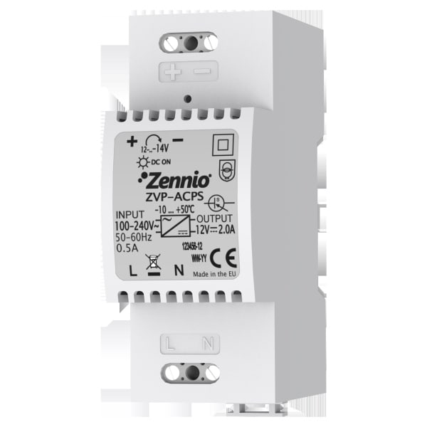 ZENNIO - GetFace IP - Spannungsversorgung 12VDC (out) 2A/ 110-230VAC (in)