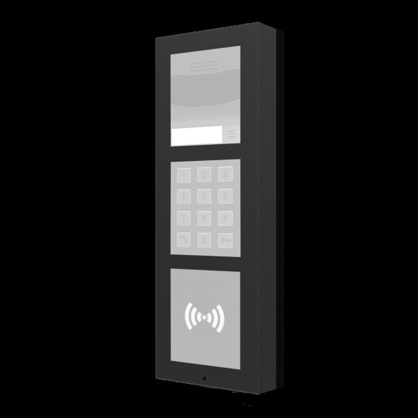 ZENNIO - GetFace IP - Aufputz-Installation - Rahmen - 3 Module - Schwarz (nur mit ZVP-BPL