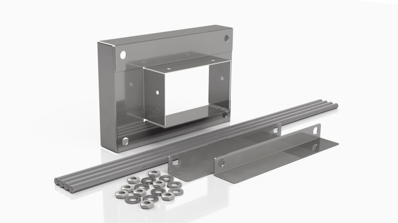 WICHMANN - Instafix® Anschlusskragen-Set verzinkt Kanal 260x100 mm an Kabelbox 00110280