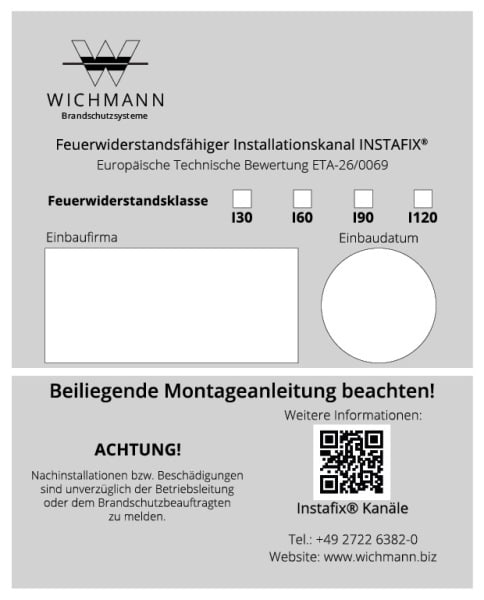 WICHMANN - 5er Pack Instafix® Kennzeichnungsschild
