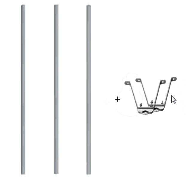 SOMFY - Kit 3 m Mast inkl. Wandbefestigung